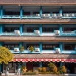 a building with a red roof